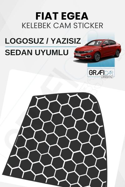 GRAFİCAR Fiat Egea Sedan Uyumlu Kelebek Cam Sticker Set - LOGOSUZ - Tüm Model...