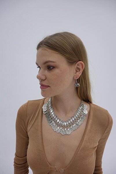 OneArjethnic Gümüş kaplama tura detay otantik kolye