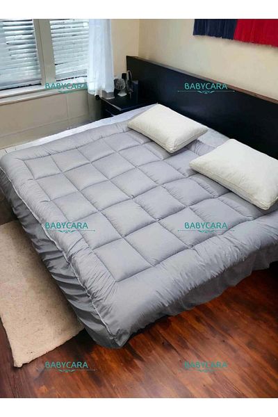 BabyCara Mattress Topper Cover 8 Cm Extra Plush and Super Soft Microfiber LightGrey
