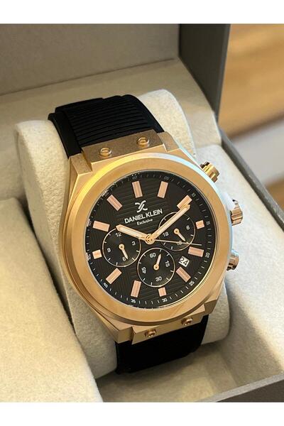 Daniel Klein Babalar Günü Chrono Siyah Kadran Siyah Silikon Kordon Takvimli E...