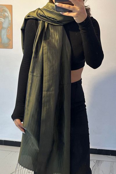 TAKIŞTIR شال التفتا اللون الأخضر