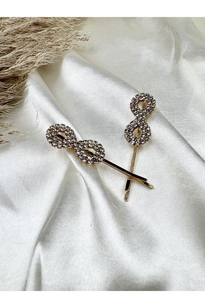 Eylülün Takısı Gold Color Stone Infinity Buckle (2 Pieces)