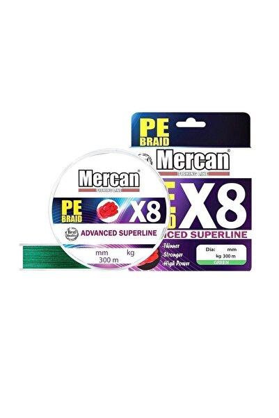 MERCAN MİSİNA Mercan Pe Örgü Platinum 8x Ip 300 M Yeşil Misina