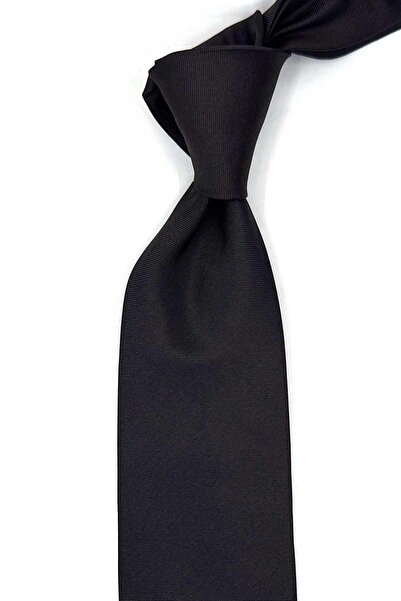 Kravatkolik ربطة عنق حريرية إيطالية سادة بنمط بروجولو باللون البني HRK1880