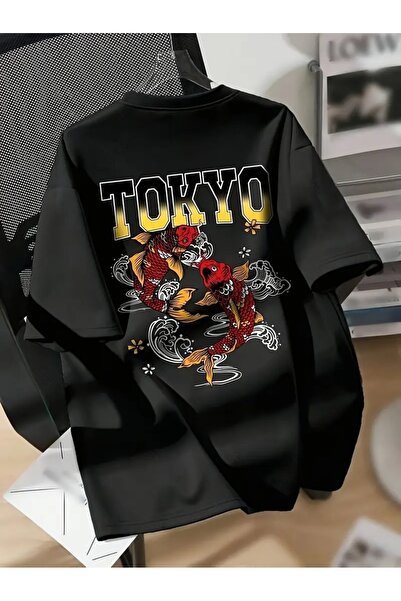 Hunors Sportswear & Company Tricou negru oversize unisex - 22 imprimeu, decol...