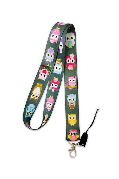 PABALAS Cute Owls Pattern Neck Lanyard Strap Name Badge Holder-Phone Strap