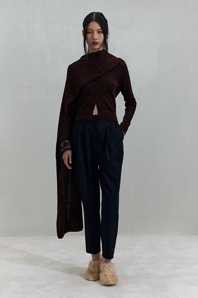 Suud Collection Bitter Brown Jenny Buttoned Cardigan
