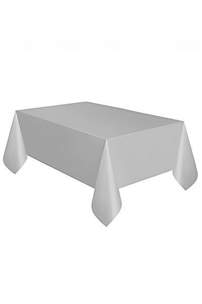 TREND Plain Silver Plastic Table Cloth