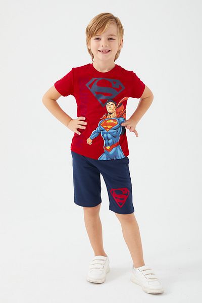 Superman Heros Red Boy Bermuda Suit