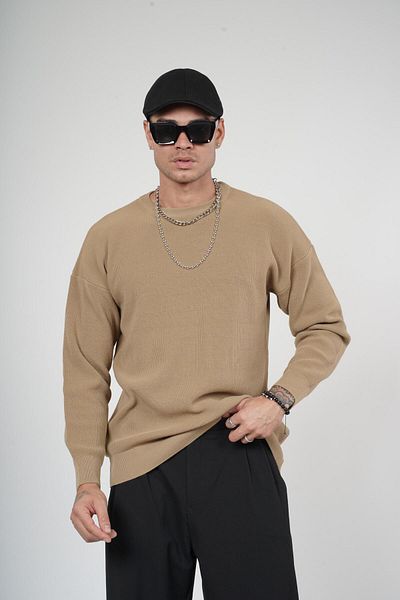 king brich Ανδρικό πουλόβερ Kingbrich Crew Neck Oversize Mold