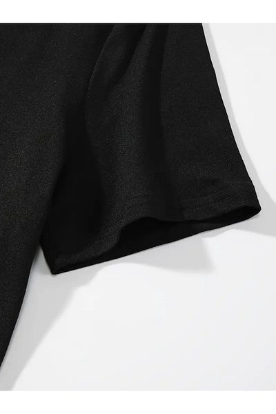 Hunors Sportswear & Company Μαύρο μπλουζάκι Unisex Oversize - Καρδιά στάμπα, λαιμόκοψη, κοντό μανίκι