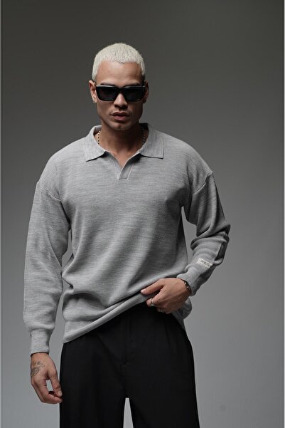 king brich Kingbrich Поло з коміром Oversize, чоловічий трикотажний светр