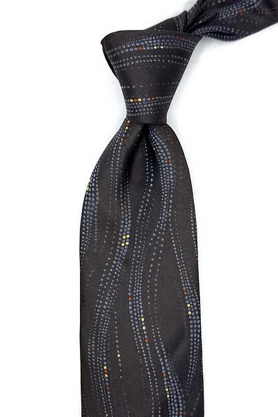 Kravatkolik Baricella Style Smoked Motif Pattern Italian Silk Tie Ik1715