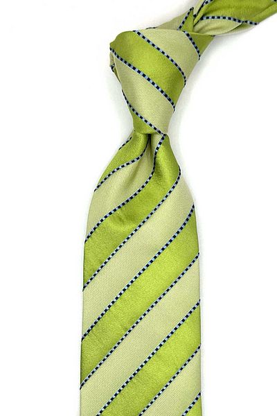 Kravatkolik Rivani Style Green Line Pattern Italian Silk Tie İk1765