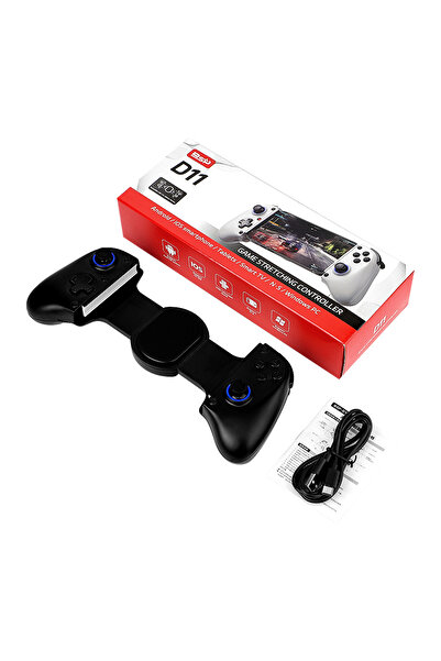 Choice وحدة تحكم ألعاب D11 سوداء قابلة للتمديد للهواتف المحمولة مع خاصية Turbo/Gyro سداسي المحاور/اهتزاز