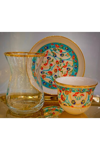 DUKKANI ISTANBUL 18 Piece Mirra Cup Tea Cup Set