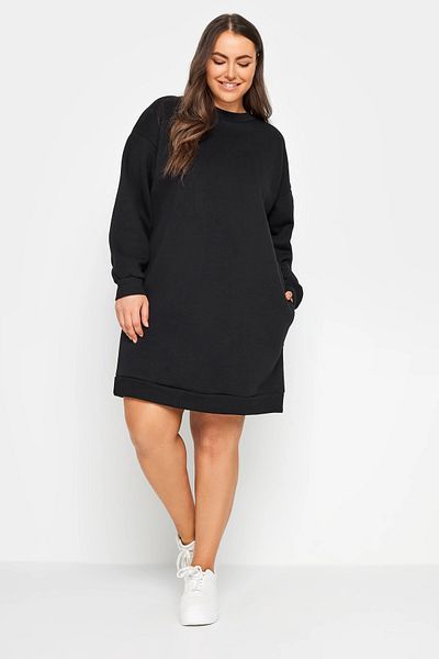 Stil Diva Plus Size Crew Neck Long Sleeve Short Sweat Dress126443