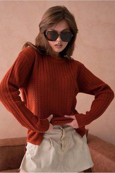 Fresh&Moda Women's Hair Knitted Mother Knitwear Winter Wool Sweater