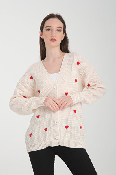 Vuslat سترة نسائية منقوشة على شكل قلب