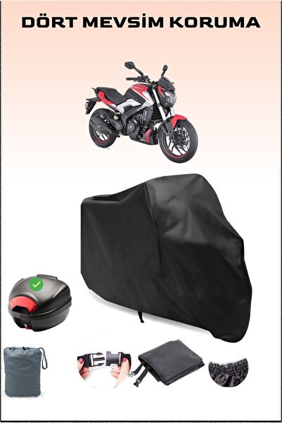 Breen Siyah Bajaj Dominar 250 D Arka Çanta Uyumlu Motosiklet Branda Su Geçirmez Dayanıklı Kumaş