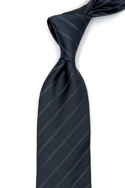 Kravatkolik Cesia Style Smoked Line Pattern Italian Silk Tie Hrk1775