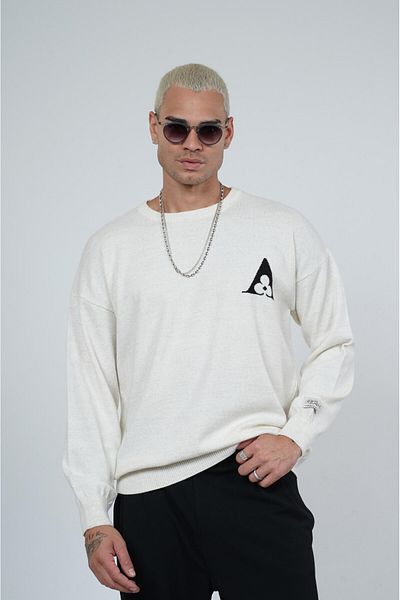 king brich Πλεκτό πουλόβερ με λαιμόκοψη Oversize