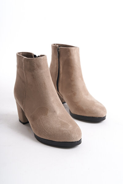 marinarosse Női Liva bézs velúr lapos sarkú rövid csizma