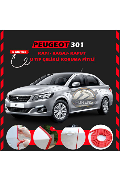 STS Oto Aksesuar Peugeot 301 Oto Araç Kapı Koruma Fitili 5metre Parlak Kırmız...