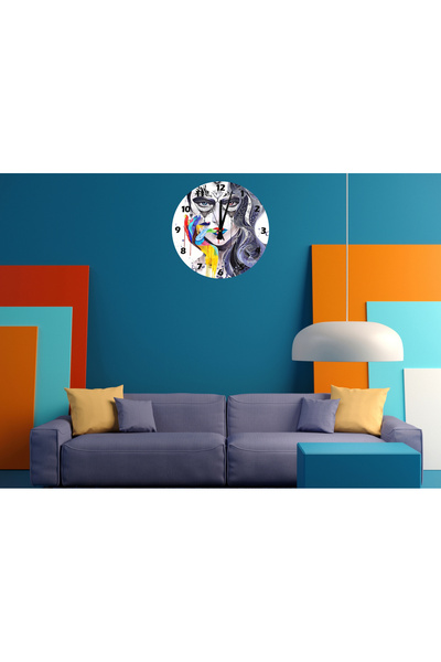 Ti Play Ceas de perete decorativ modern din acril, 30x30 cm, cu scris Tİ-PLAY