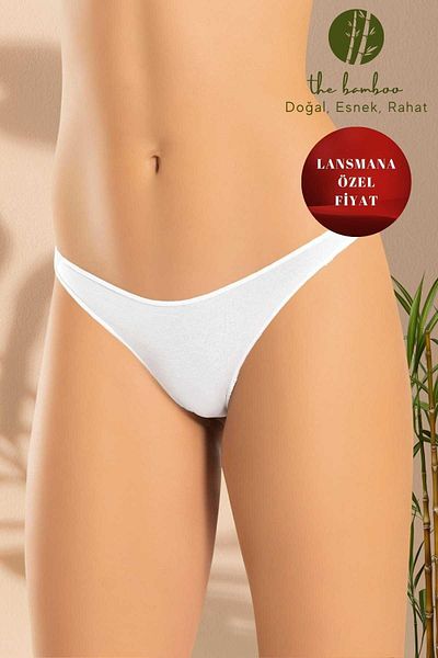 ERDEM İÇ GİYİM Tanga de lux Weweus, albă, super subțire, din bambus natural, 3 piese 2517