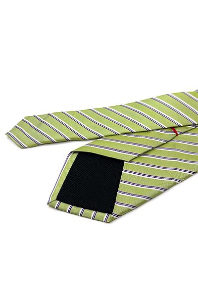 Kravatkolik Fornoli Style Green Line Pattern Italian Silk Tie Hrk1836