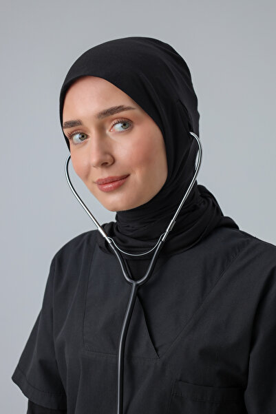 Viridi Medical Fashion STETOSKOP GİRİŞLİ PENYE CERRAHİ TESETTÜR BONE SİYAH