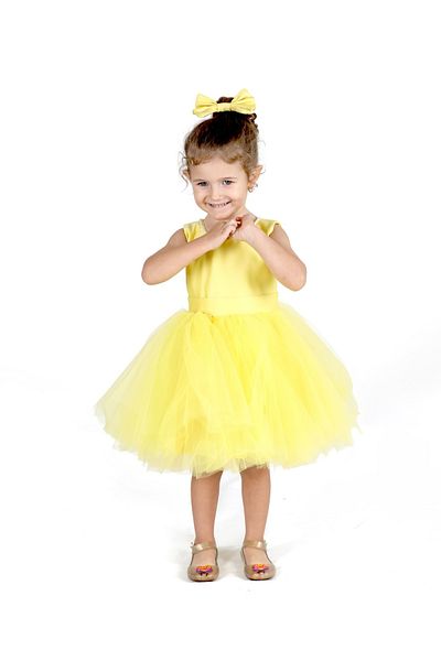 NSMLİFE Girls Birthday Prom Show Dress with Neckline and Bowknot Pearls