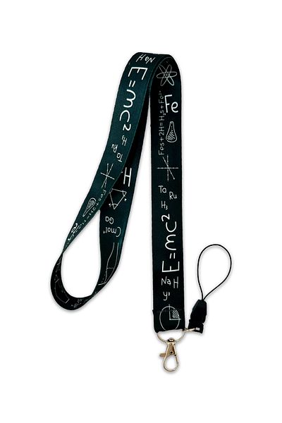 PABALAS Black Physics Formula Pattern Neck Lanyard Strap Name Badge Holder-Phone Strap