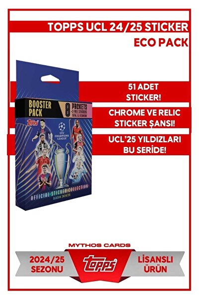 Topps ملصق دوري أبطال الاتحاد الأوروبي لعام 2025 - حزمة صديقة للبيئة