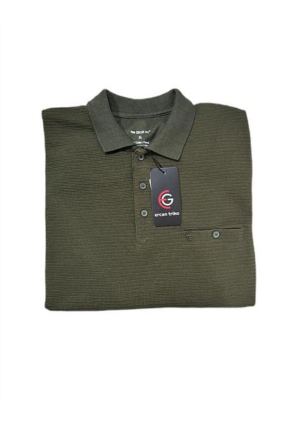 ercan triko Casual Fit Polo Collar Quality Stripes Patterned Collar Selanic Sweater