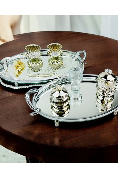 CyzHome Passion Silver Stylish Promise Tray and Engagement Tray