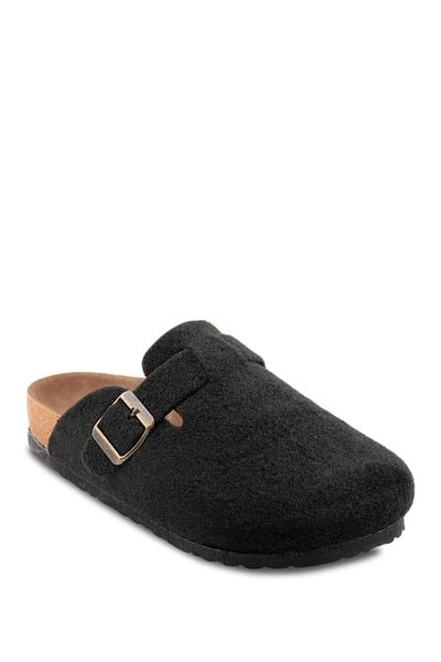 Slazenger Leo In Felt - Ανδρικές μαύρες παντόφλες