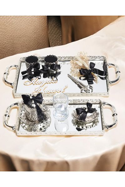CyzHome Affection Lace Silver Promise and Engagement Tray