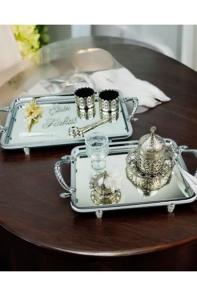 CyzHome Passion Silver Stylish Promise Tray and Engagement Tray