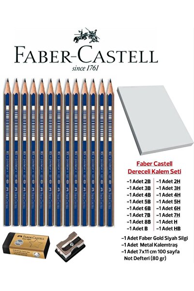Faber Castell Resim Kalemi Dereceli Kara Kalem Seti B-HB-2B-3B-4B-5B-6B-7B-8B...