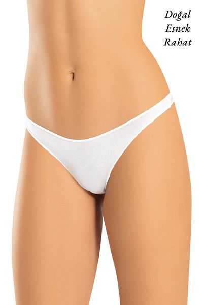 ERDEM İÇ GİYİM Tanga de lux Weweus albă super subțire din bambus natural 2517