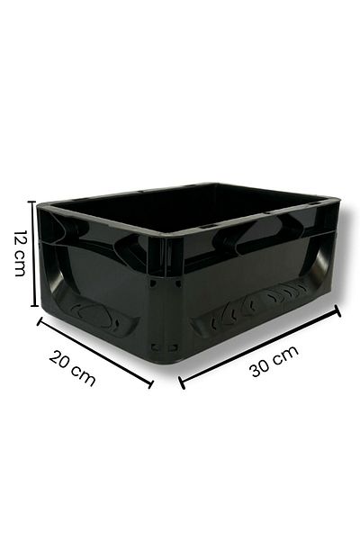 ALPBX Черна пластмасова кутия от първо качество 30x20x12 см - Здрава пластмасова кутия без мирис 5 литра
