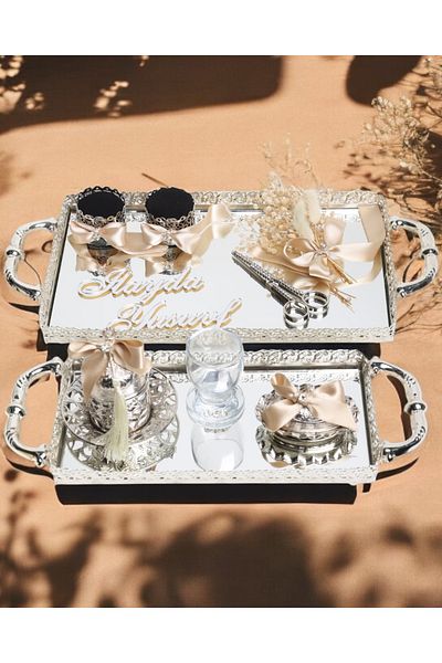 CyzHome Affection Lace Silver Promise and Engagement Tray