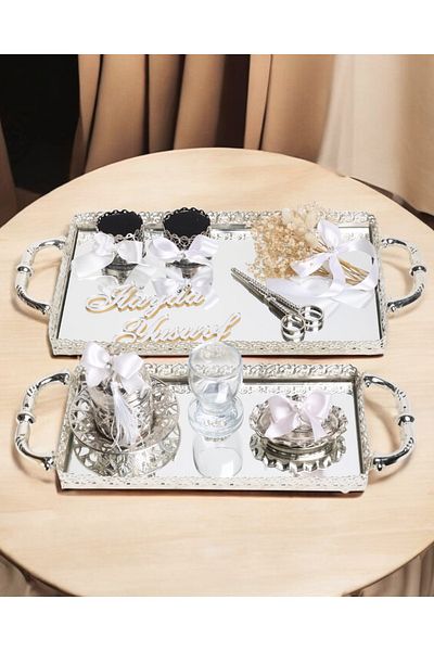 CyzHome Affection Lace Silver Promise and Engagement Tray