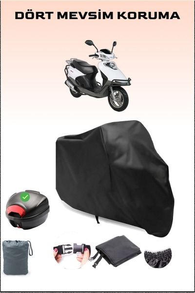 Breen Siyah Kuba Vn50 Pro Arka Çanta Uyumlu Motosiklet Branda Su Geçirmez Dayanıklı Kumaş