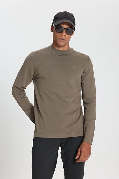 ALTINYILDIZ CLASSICS Standard Fit Normal Cut Half Turtleneck Basic Knitwear Ecru Sweater