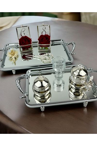 CyzHome Passion Silver Stylish Promise Tray and Engagement Tray