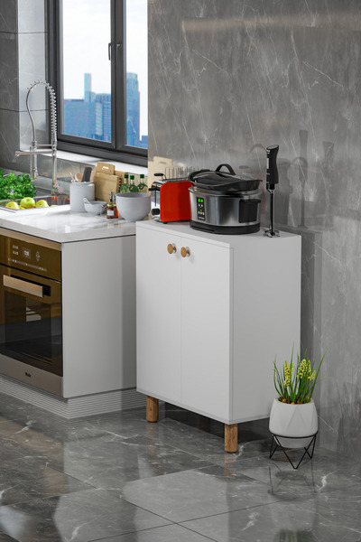 Platinreyon Bohem 2 Kapaklı 3 Raflı Çok Amaçlı Ayakkabılık Erzak Dolabı