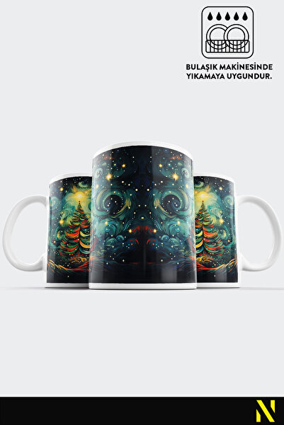 nilizma Christmas New Year Themed Pine Tree Patterned Mug Cup Mug 330 ml